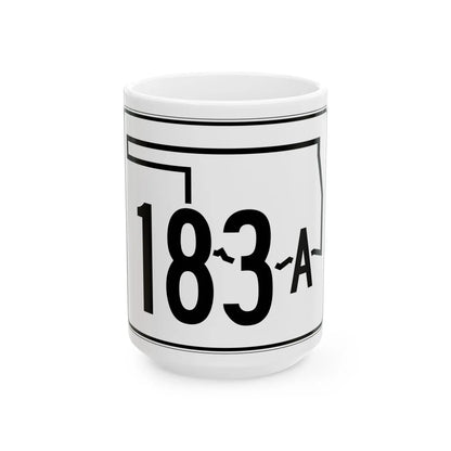 Oklahoma State Highway 183A (Oklahoma) (Road Sign) White Coffee Mug 15oz - Go Mug Yourself