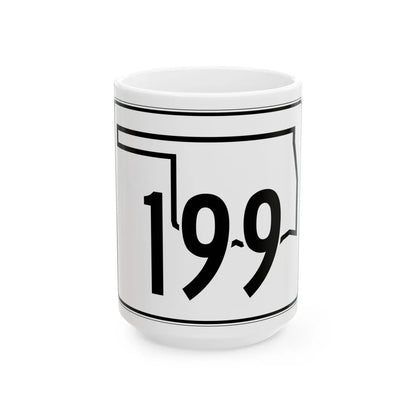 Oklahoma State Highway 199 (Oklahoma) (Road Sign) White Coffee Mug 15oz - Go Mug Yourself
