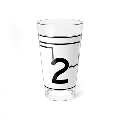 Oklahoma State Highway 2 (Oklahoma) (Road Sign) Pint Glass 16oz 16oz - Go Mug Yourself