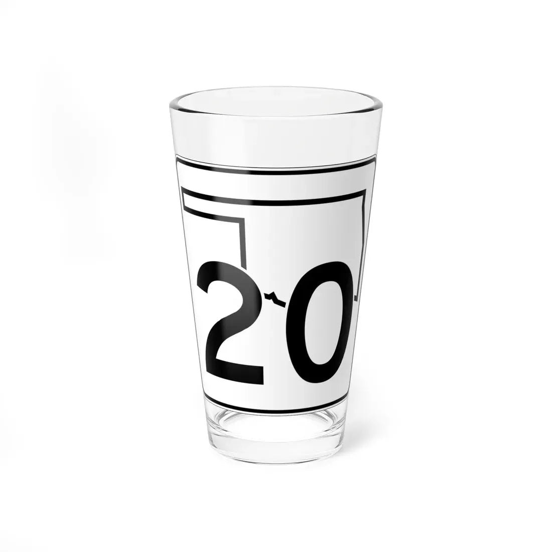 Oklahoma State Highway 20 (Oklahoma) (Road Sign) Pint Glass 16oz 16oz - Go Mug Yourself
