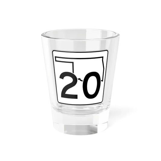 Oklahoma State Highway 20 (Oklahoma) (Road Sign) Shot Glass 1.5oz 1.5oz - Go Mug Yourself