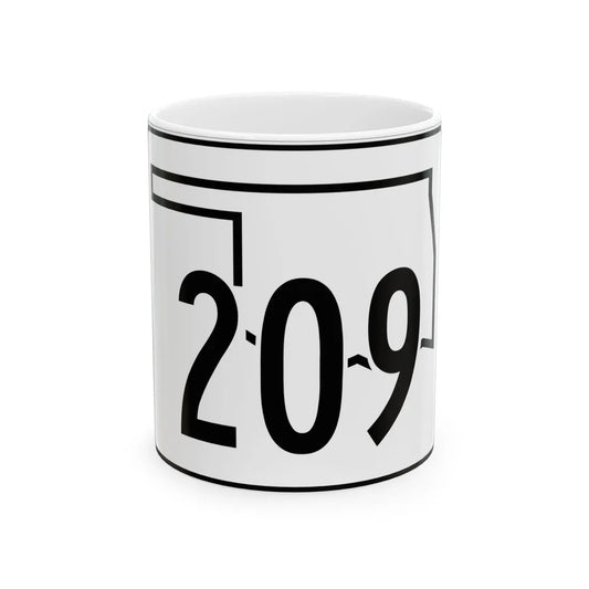 Oklahoma State Highway 209 (Oklahoma) (Road Sign) White Coffee Mug 11oz - Go Mug Yourself