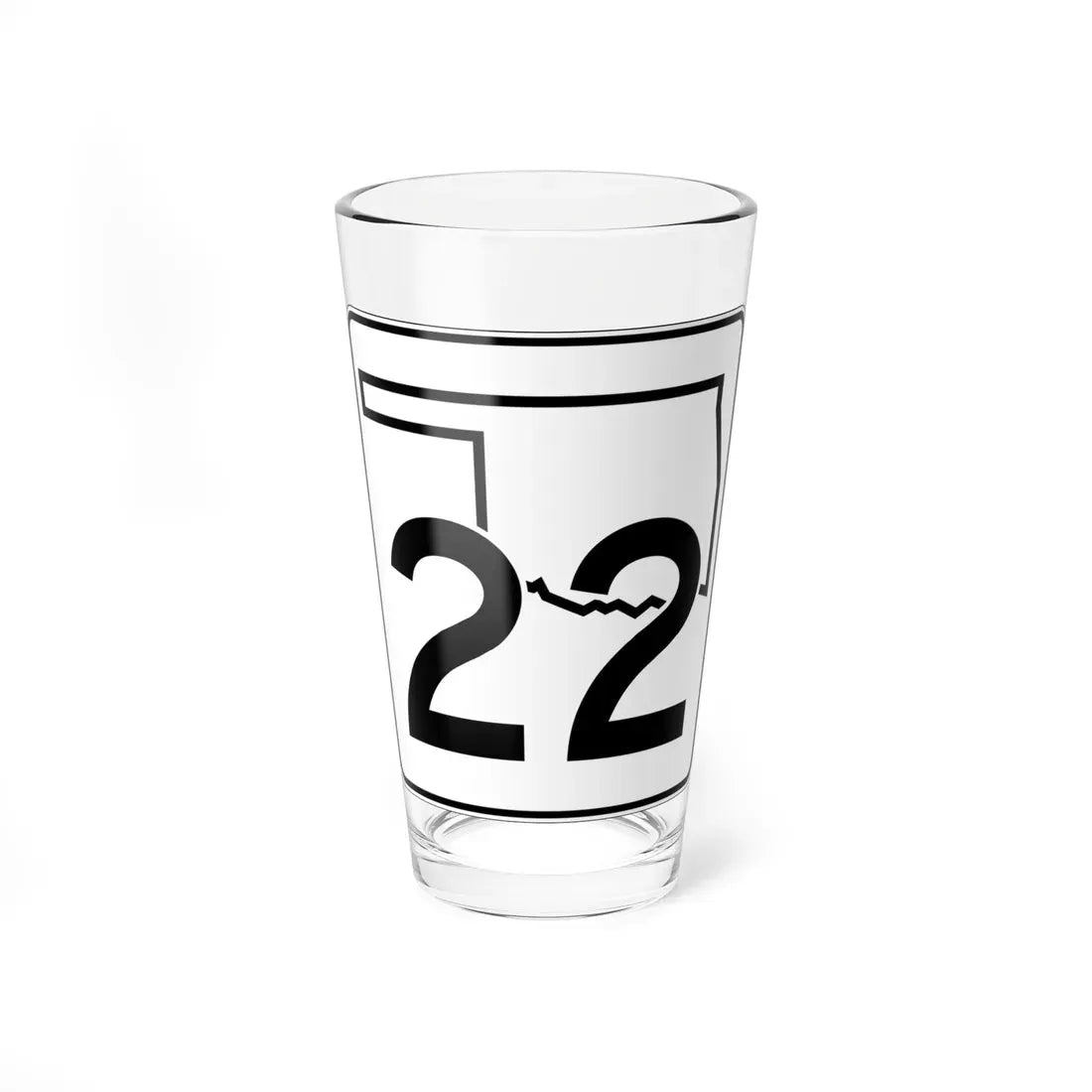 Oklahoma State Highway 22 (Oklahoma) (Road Sign) Pint Glass 16oz - Go Mug Yourself