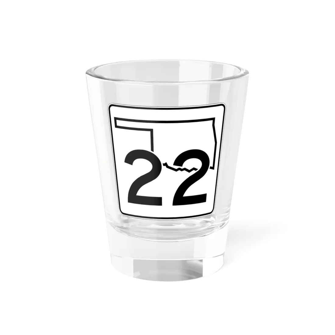 Oklahoma State Highway 22 (Oklahoma) (Road Sign) Shot Glass 1.5oz 1.5oz - Go Mug Yourself