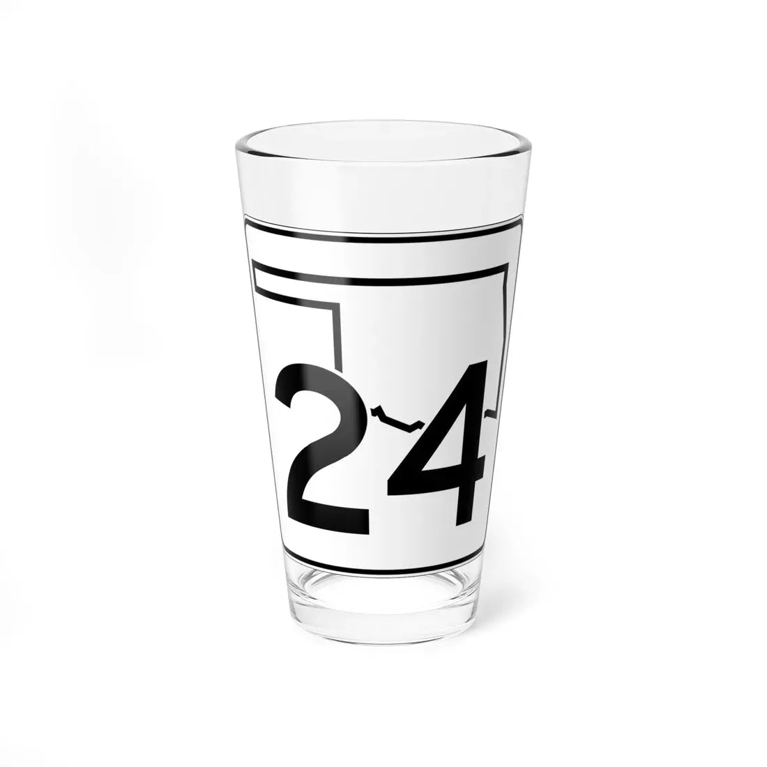 Oklahoma State Highway 24 (Oklahoma) (Road Sign) Pint Glass 16oz 16oz - Go Mug Yourself