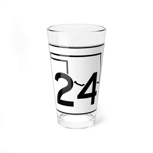 Oklahoma State Highway 24 (Oklahoma) (Road Sign) Pint Glass 16oz 16oz - Go Mug Yourself