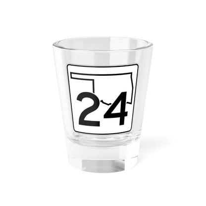Oklahoma State Highway 24 (Oklahoma) (Road Sign) Shot Glass 1.5oz 1.5oz - Go Mug Yourself