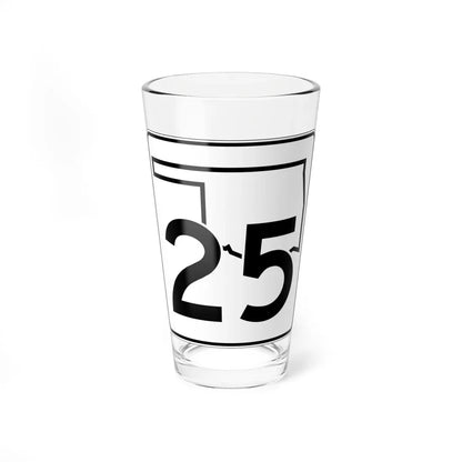 Oklahoma State Highway 25 (Oklahoma) (Road Sign) Pint Glass 16oz 16oz - Go Mug Yourself