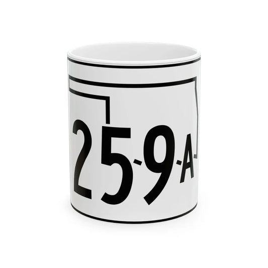 Oklahoma State Highway 259A (Oklahoma) (Road Sign) White Coffee Mug 11oz - Go Mug Yourself