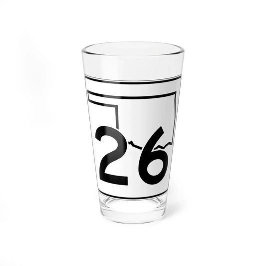 Oklahoma State Highway 26 (Oklahoma) (Road Sign) Pint Glass 16oz 16oz - Go Mug Yourself