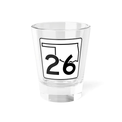 Oklahoma State Highway 26 (Oklahoma) (Road Sign) Shot Glass 1.5oz 1.5oz - Go Mug Yourself