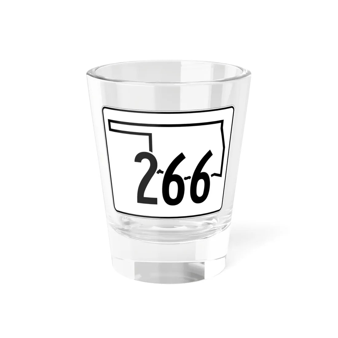 Oklahoma State Highway 266 (Oklahoma) (Road Sign) Shot Glass 1.5oz 1.5oz - Go Mug Yourself