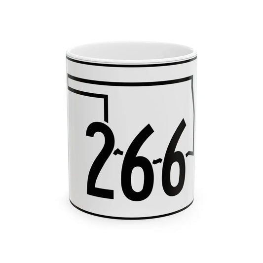 Oklahoma State Highway 266 (Oklahoma) (Road Sign) White Coffee Mug 11oz - Go Mug Yourself