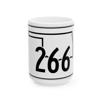 Oklahoma State Highway 266 (Oklahoma) (Road Sign) White Coffee Mug 15oz - Go Mug Yourself
