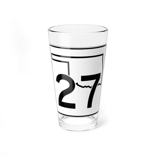 Oklahoma State Highway 27 (Oklahoma) (Road Sign) Pint Glass 16oz 16oz - Go Mug Yourself
