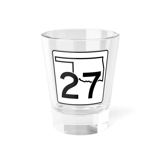 Oklahoma State Highway 27 (Oklahoma) (Road Sign) Shot Glass 1.5oz 1.5oz - Go Mug Yourself
