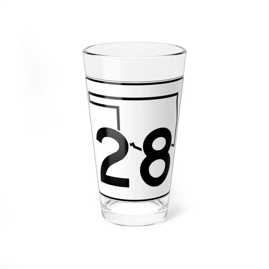 Oklahoma State Highway 28 (Oklahoma) (Road Sign) Pint Glass 16oz 16oz - Go Mug Yourself