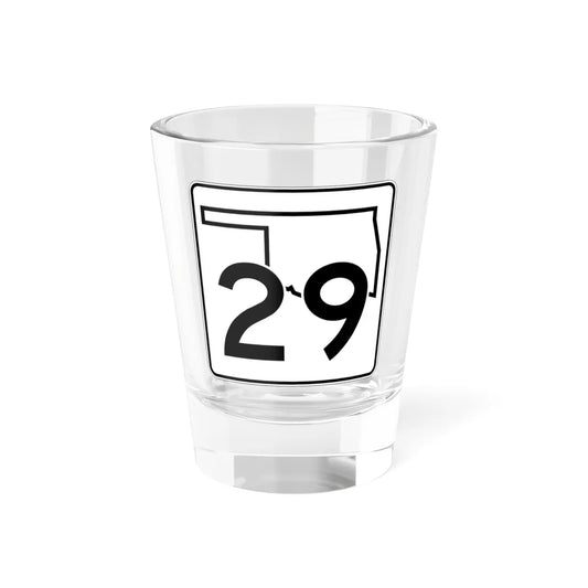 Oklahoma State Highway 29 (Oklahoma) (Road Sign) Shot Glass 1.5oz 1.5oz - Go Mug Yourself