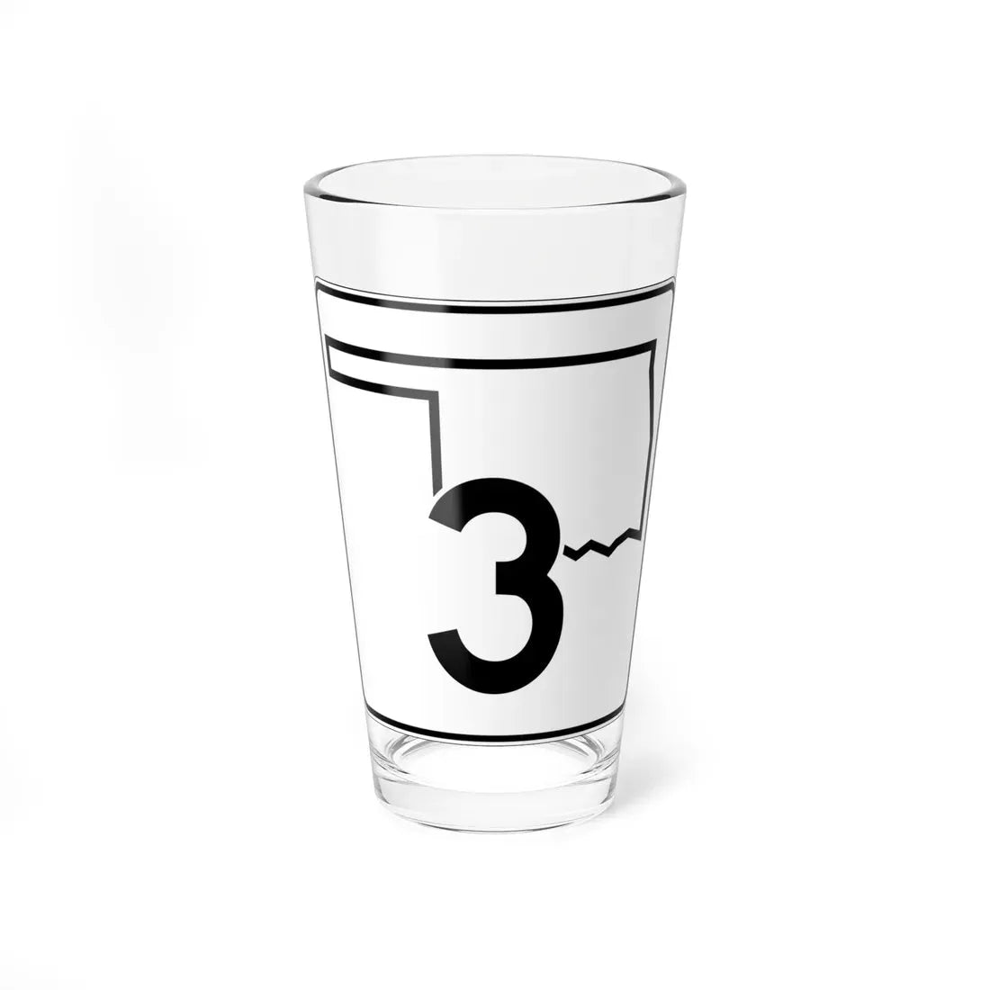 Oklahoma State Highway 3 (Oklahoma) (Road Sign) Pint Glass 16oz 16oz - Go Mug Yourself