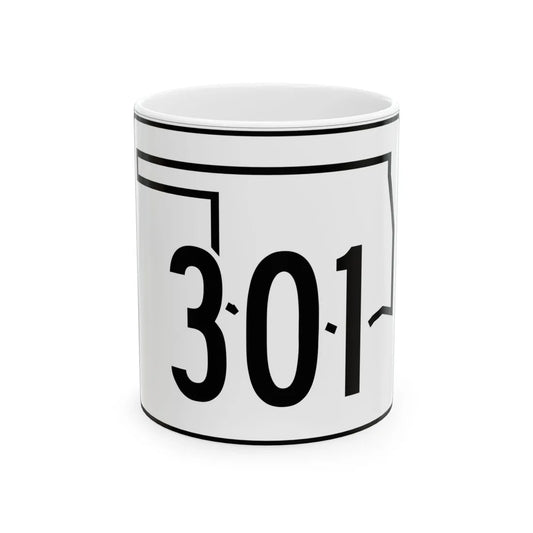 Oklahoma State Highway 301 (Oklahoma) (Road Sign) White Coffee Mug 11oz - Go Mug Yourself