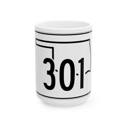 Oklahoma State Highway 301 (Oklahoma) (Road Sign) White Coffee Mug 15oz - Go Mug Yourself