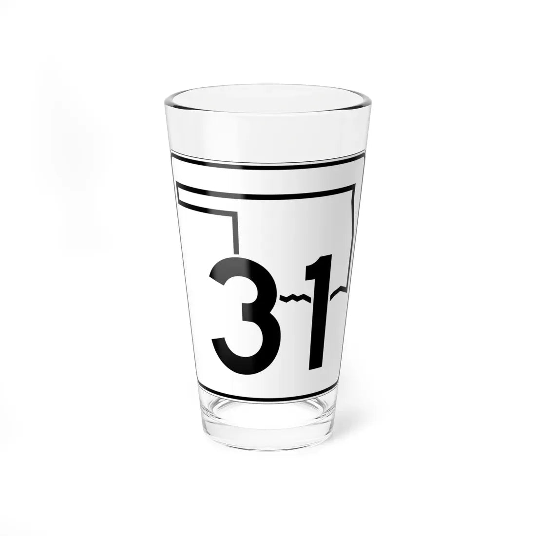Oklahoma State Highway 31 (Oklahoma) (Road Sign) Pint Glass 16oz 16oz - Go Mug Yourself