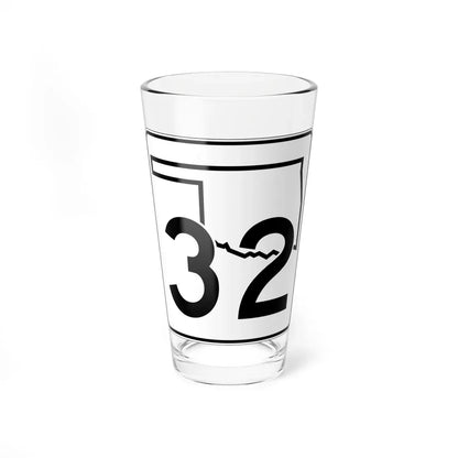 Oklahoma State Highway 32 (Oklahoma) (Road Sign) Pint Glass 16oz 16oz - Go Mug Yourself