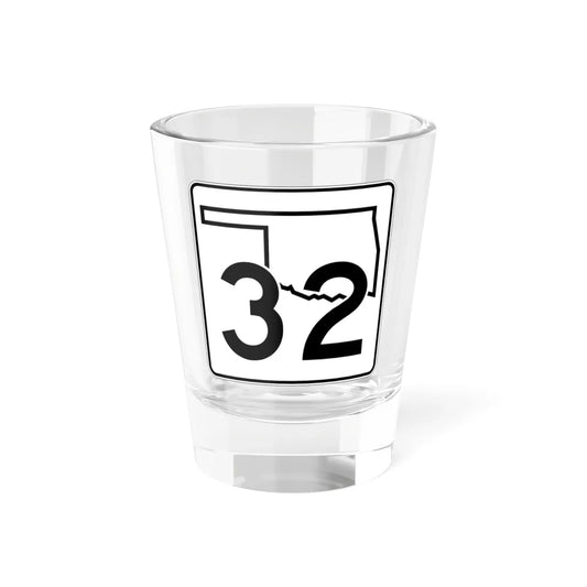Oklahoma State Highway 32 (Oklahoma) (Road Sign) Shot Glass 1.5oz 1.5oz - Go Mug Yourself