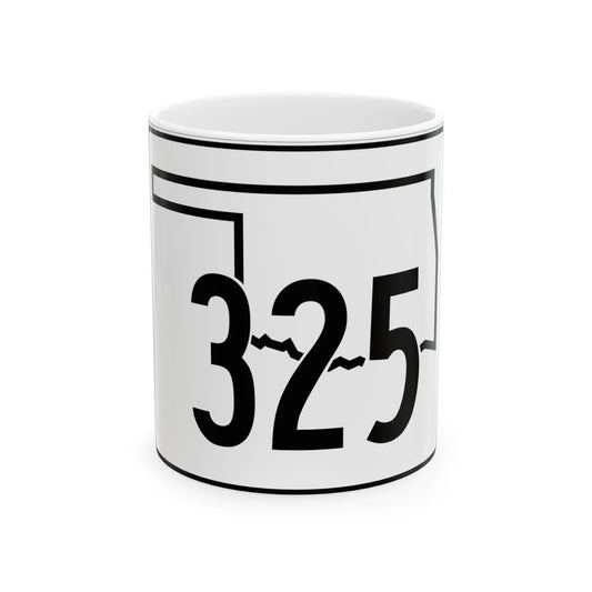 Oklahoma State Highway 325 (Oklahoma) (Road Sign) White Coffee Mug 11oz - Go Mug Yourself