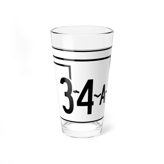 Oklahoma State Highway 34A (Oklahoma) (Road Sign) Pint Glss 16oz 16oz - Go Mug Yourself