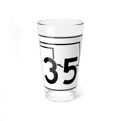Oklahoma State Highway 35 (Oklahoma) (Road Sign) Pint Glss 16oz 16oz - Go Mug Yourself