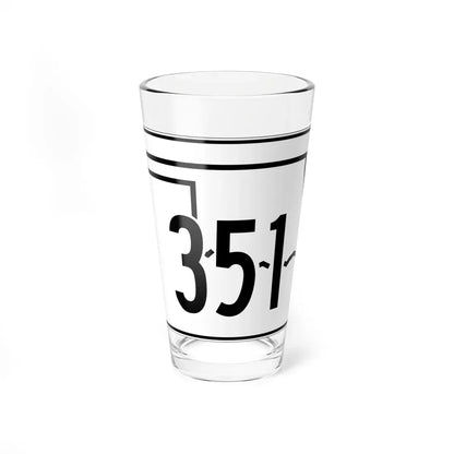 Oklahoma State Highway 351 (Oklahoma) (Road Sign) Pint Glass 16oz 16oz - Go Mug Yourself