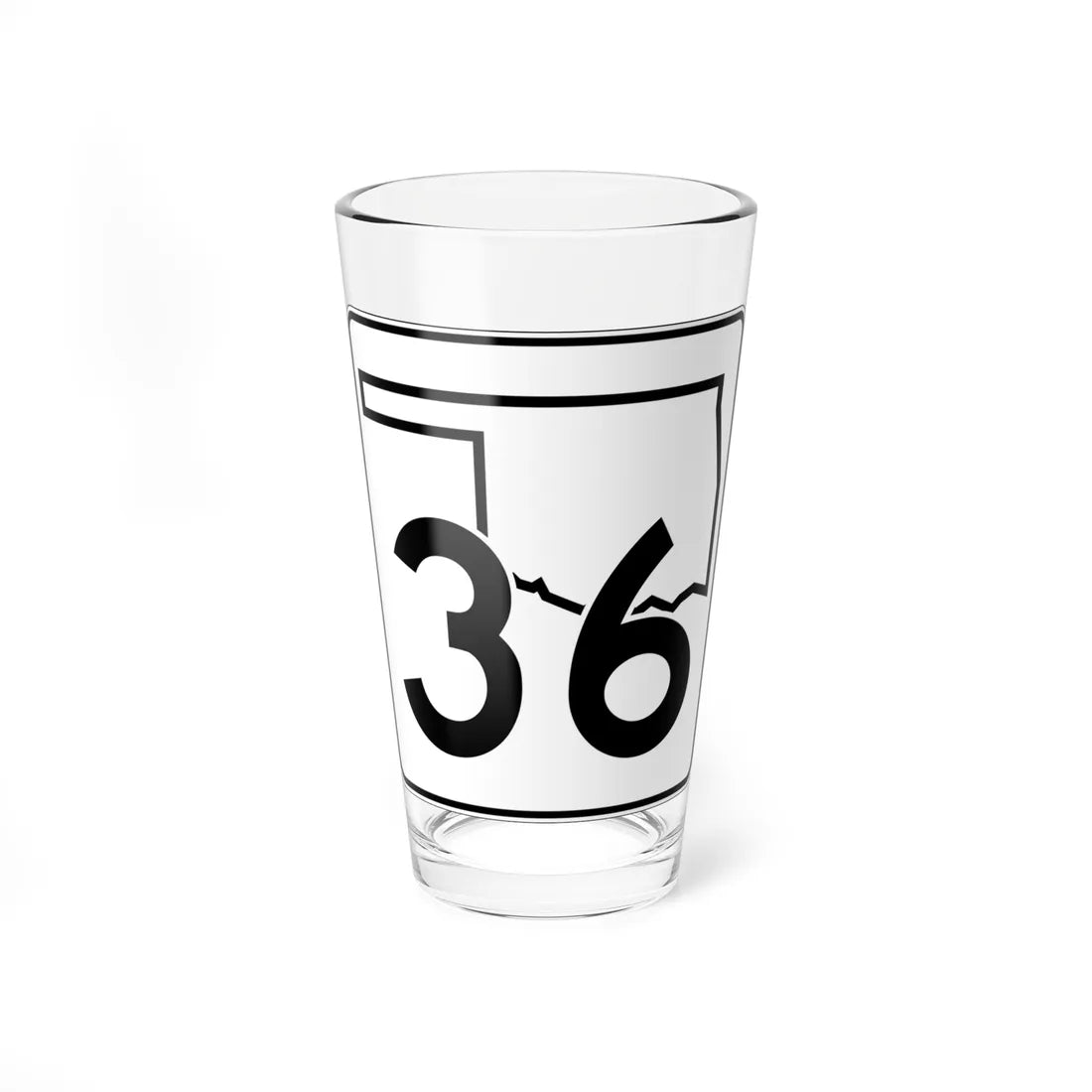 Oklahoma State Highway 36 (Oklahoma) (Road Sign) Pint Glss 16oz 16oz - Go Mug Yourself