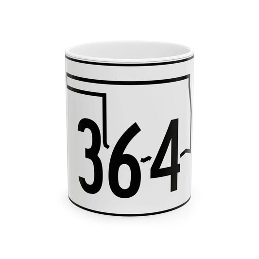 Oklahoma State Highway 364 (Oklahoma) (Road Sign) White Coffee Mug 11oz - Go Mug Yourself
