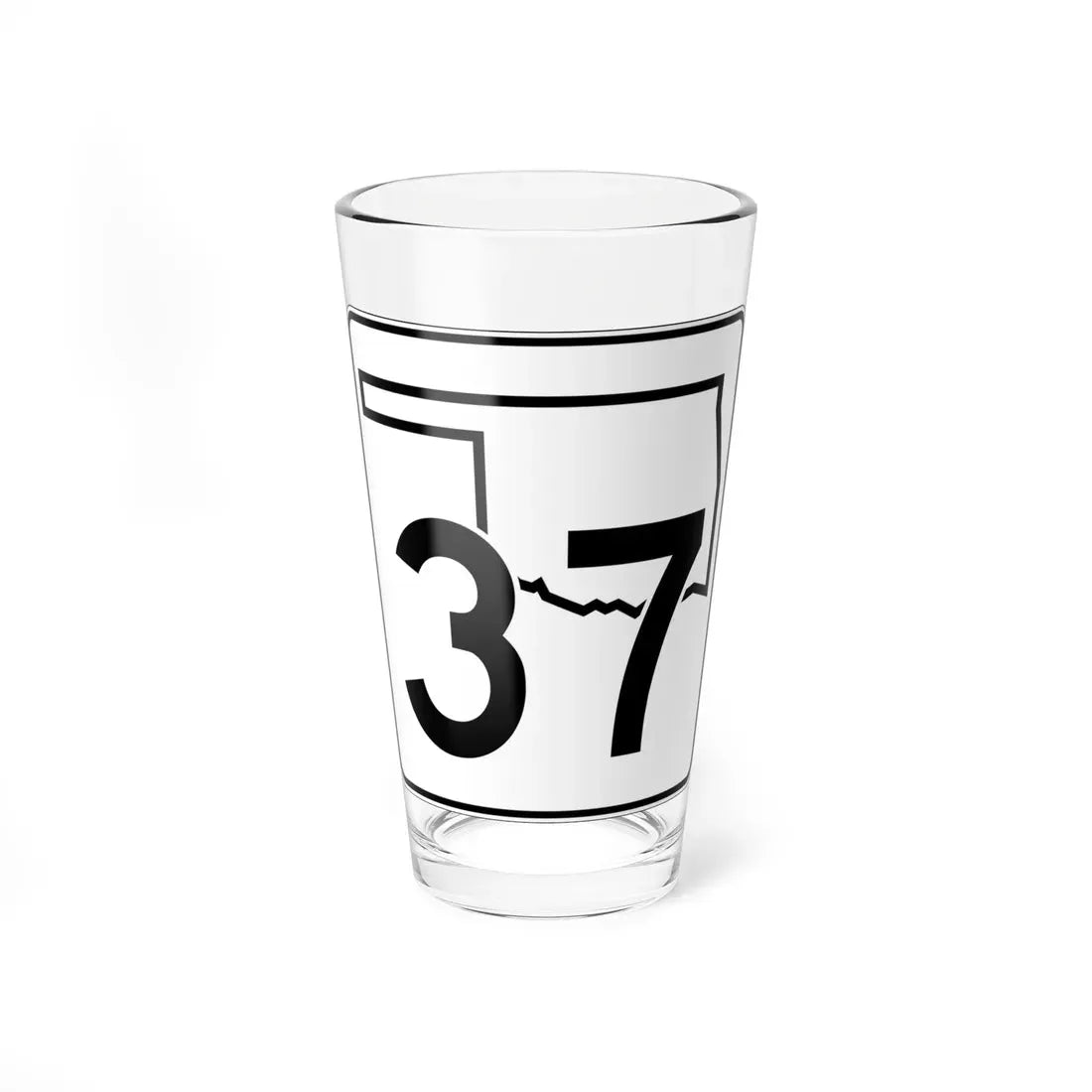 Oklahoma State Highway 37 (Oklahoma) (Road Sign) Pint Glass 16oz 16oz - Go Mug Yourself