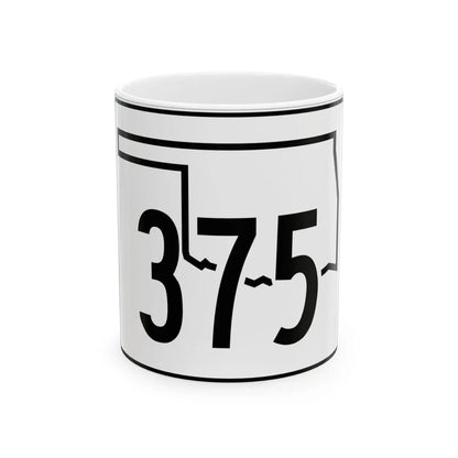 Oklahoma State Highway 375 (Oklahoma) (Road Sign) White Coffee Mug 11oz - Go Mug Yourself