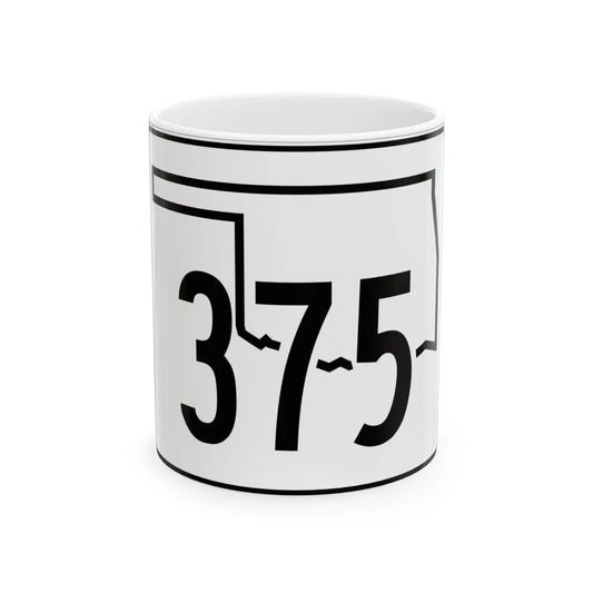 Oklahoma State Highway 375 (Oklahoma) (Road Sign) White Coffee Mug 11oz - Go Mug Yourself