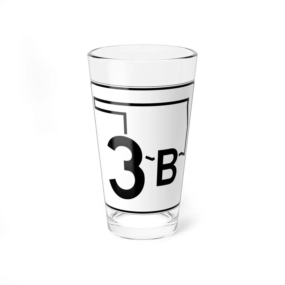 Oklahoma State Highway 3B (Oklahoma) (Road Sign) Pint Glass 16oz 16oz - Go Mug Yourself