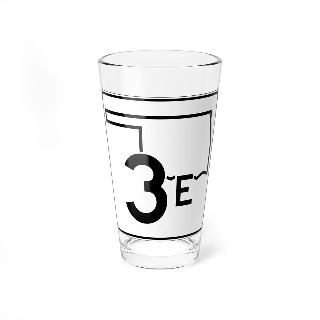 Oklahoma State Highway 3E (Oklahoma) (Road Sign) Pint Glass 16oz 16oz - Go Mug Yourself