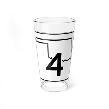Oklahoma State Highway 4 (Oklahoma) (Road Sign) Pint Glass 16oz 16oz - Go Mug Yourself