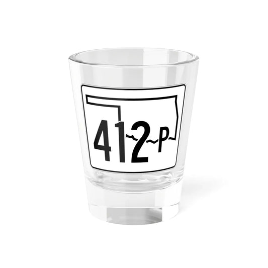 Oklahoma State Highway 412P (Oklahoma) (Road Sign) Shot Glass 1.5oz 1.5oz - Go Mug Yourself