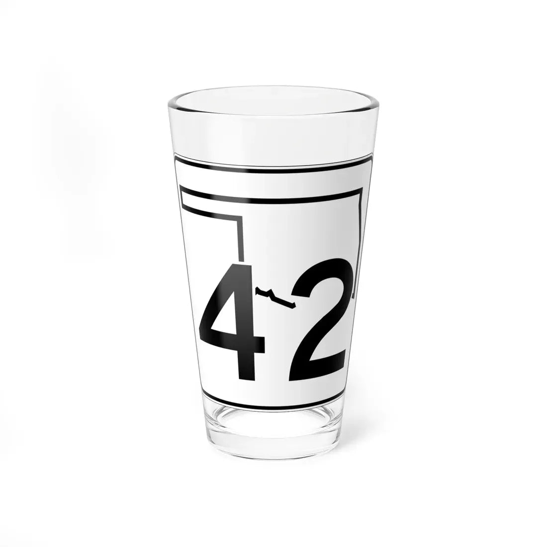 Oklahoma State Highway 42 (Oklahoma) (Road Sign) Pint Glass 16oz 16oz - Go Mug Yourself