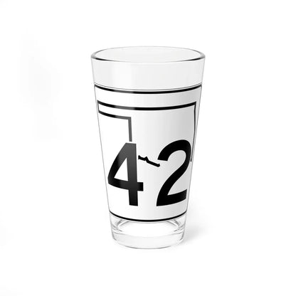Oklahoma State Highway 42 (Oklahoma) (Road Sign) Pint Glass 16oz 16oz - Go Mug Yourself