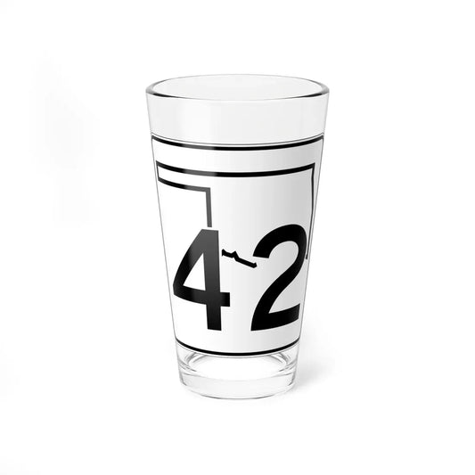 Oklahoma State Highway 42 (Oklahoma) (Road Sign) Pint Glass 16oz 16oz - Go Mug Yourself
