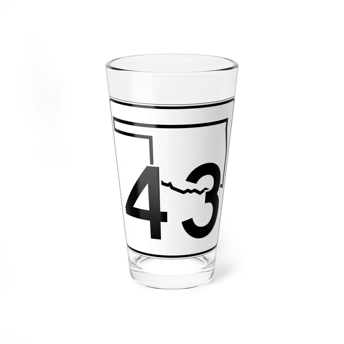 Oklahoma State Highway 43 (Oklahoma) (Road Sign) Pint Glass 16oz 16oz - Go Mug Yourself