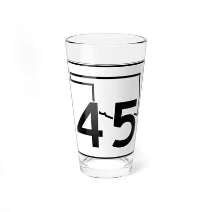 Oklahoma State Highway 45 (Oklahoma) (Road Sign) Pint Glass 16oz 16oz - Go Mug Yourself