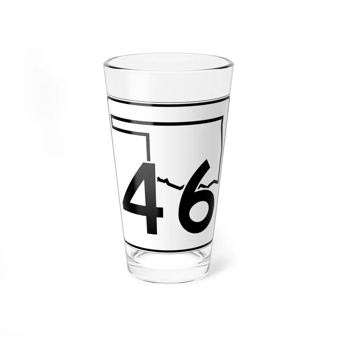 Oklahoma State Highway 46 (Oklahoma) (Road Sign) Pint Glass 16oz 16oz - Go Mug Yourself