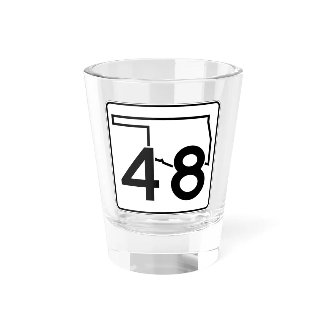 Oklahoma State Highway 48 (Oklahoma) (Road Sign) Shot Glass 1.5oz 1.5oz - Go Mug Yourself