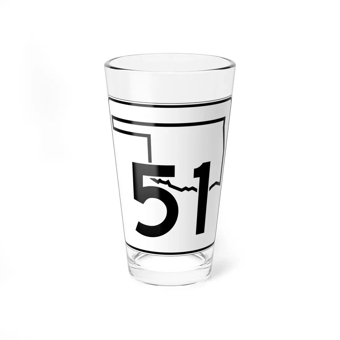 Oklahoma State Highway 51 (Oklahoma) (Road Sign) Pint Glass 16oz 16oz - Go Mug Yourself