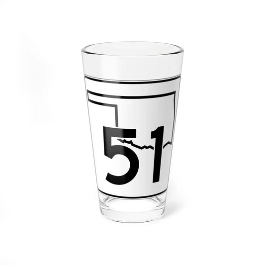 Oklahoma State Highway 51 (Oklahoma) (Road Sign) Pint Glass 16oz 16oz - Go Mug Yourself